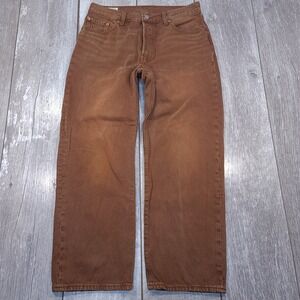 Levi's 501 '90s Jeans Women 28 Brown Mid Rise Straight Ankle Button Fly Denim